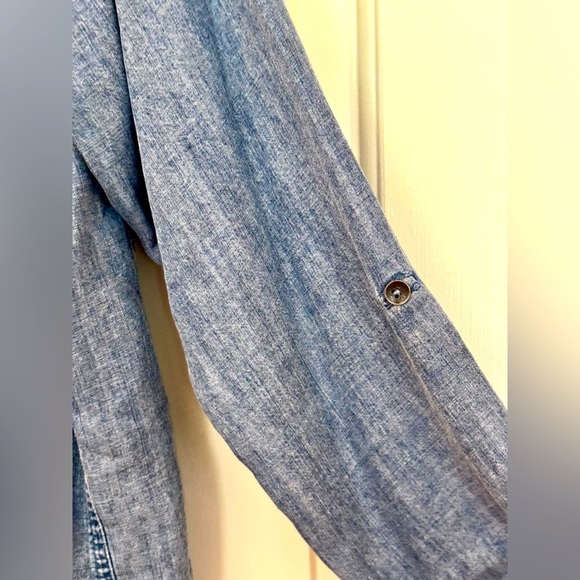 Splendid Sz M Reese Indigo Button Down Shirt - Picture 7 of 10